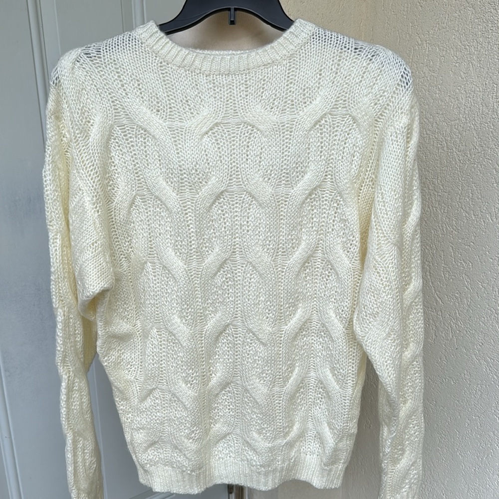 FASHION NOVA. NWT. Henderson Cable Knit Pullover Acrylic Sweater. Cream. Size S